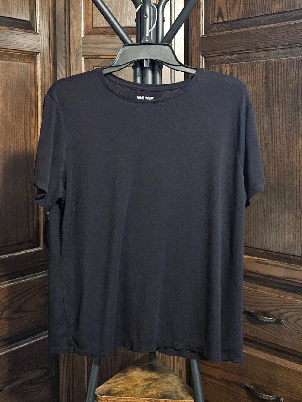 Nine West Soft Spun Women's XL Black Short Sleeve Crewneck T-Shirt